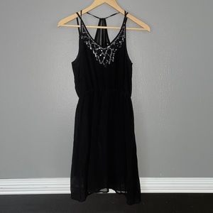 Black chiffon dress